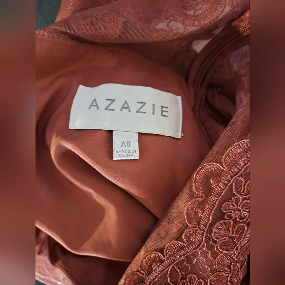 Azazie NWT size 8 desert rose dress - Picture 6 of 11